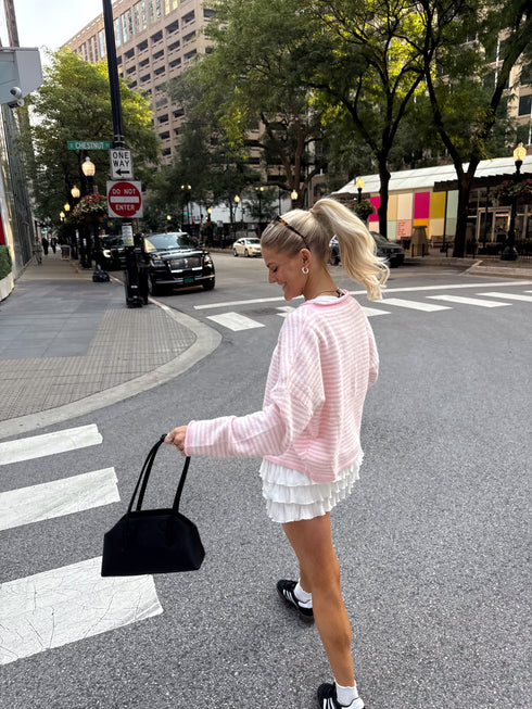Coco Cutie Cardigan // Pink Stripe *PREORDER*
